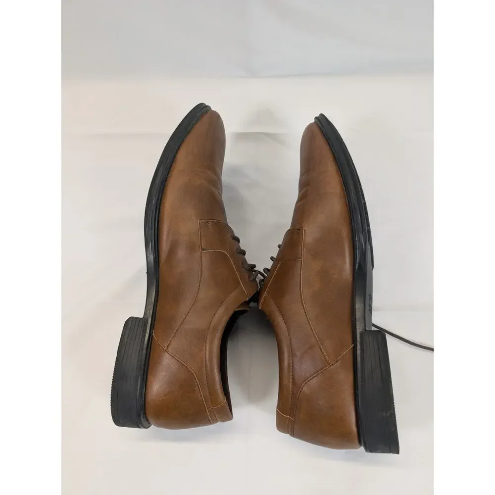 Perry Ellis Portfolio Men’s Brown Leather Dress Shoes Size 12
